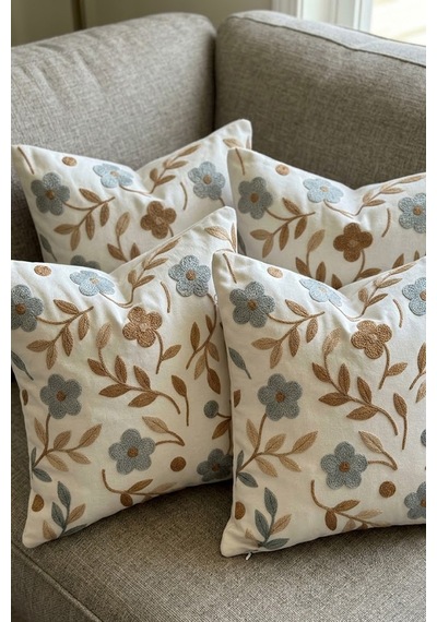 4lü Kırlent Kılıfı, Dijital Baskılı Çift Taraflı Kırlent Kılıfı 45x45cm Kod 21877 Çok Renkli