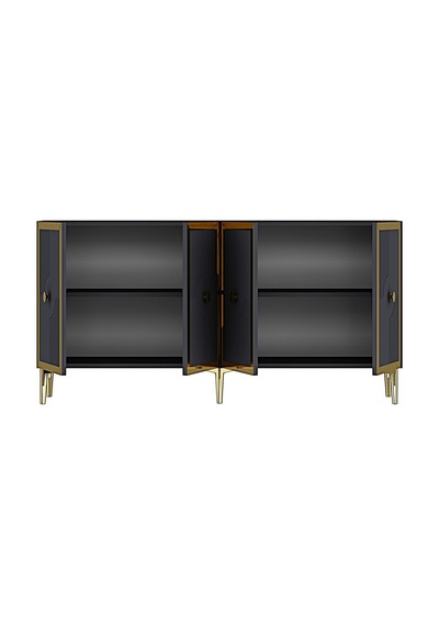Ka1526btg Pega Konsol Ve Tv Sehpası Beyaz-traverten-gold 150cm