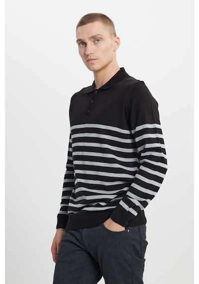 AC&Co / Altınyıldız Classics Erkek Sıyah-antrasıt Standart Fit Normal Kesim Polo Yaka Çizgili Triko Kazak Siyah - Antrasit AC&Co / Altınyıldız Classics Erkek Sıyah-antrasıt Standart Fit Normal Kesim Polo Yaka Çizgili Triko Kazak Siyah - Antrasit