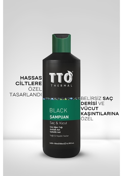 Tto Thermal Black Saç ve Vücut Şampuanı 500  ML