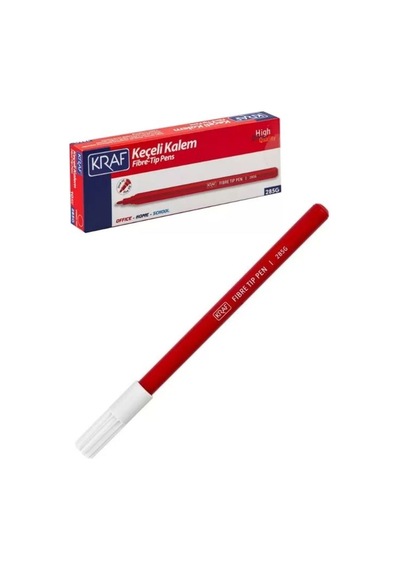 Kraf 285g Kırmızı Keçeli Kalem, 240 Adet - 1 Koli