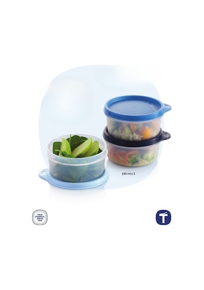 Şeker Üçüzler Saklama Kabı 3'lü Set 190ml Beyaz
