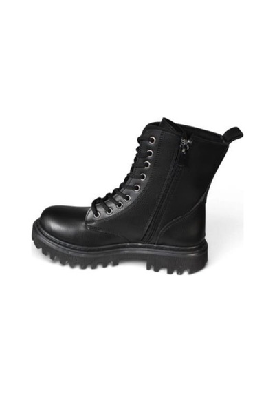 Yaz Kış Ayakkabı Kadın Siyah Cilt 15cm Bilek Boyu 3cm Kalın Taban Bağcıklı Fermuarlı Postal Yaz Kış Ayakkabı Kadın Siyah Cilt 15cm Bilek Boyu 3cm Kalın Taban Bağcıklı Fermuarlı Postal