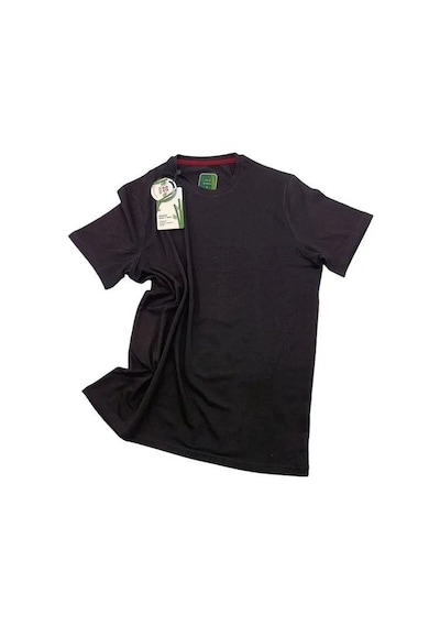 Jiber Erkek Bambu Terletmeyen Hafif Kumaş T-shirt Siyah
