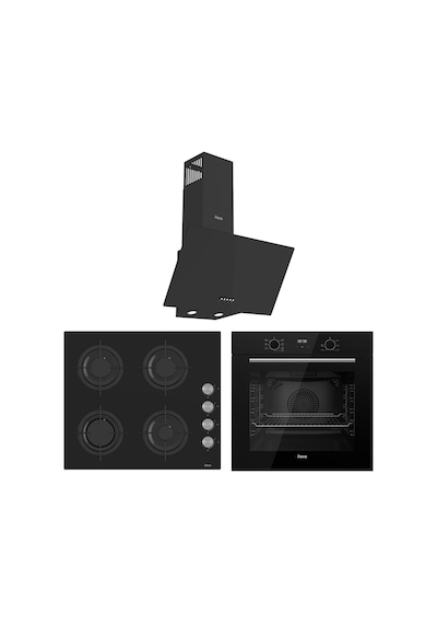 Ferre Flowart Lumora Essential Siyah 3'lü  QBL63CS-CS205-D086 Ankastre Set