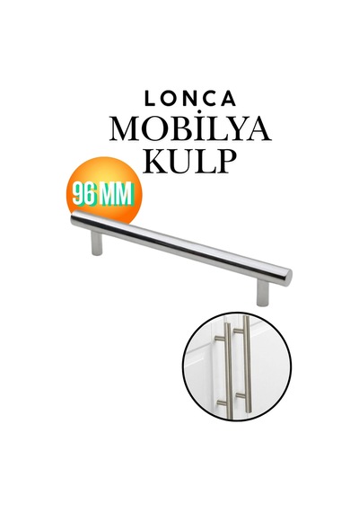 Lonca 96 Mm 9.6 Cm Metal Parlak Krom Mobilya Ve Mutfak Dolap Çekmece Kulpu Dolap Kulbu Şık Tasarım Kulp İnox İnox