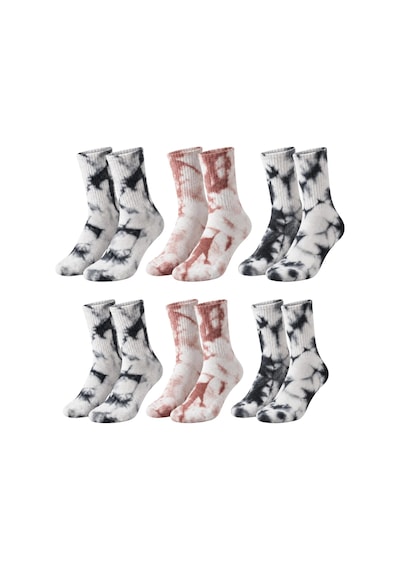 Genel Unisex Batik Desenli Çorap 6'lı Set Pamuklu Uzun Soket Günlük Spor Nef Çok Renkli / 39-44 / 6 Adet Çok  Renkli