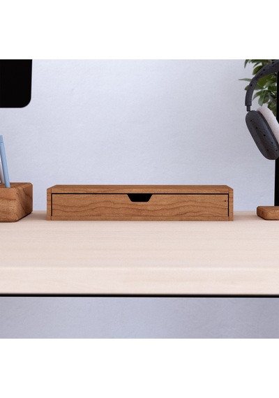 Desna Tek Katlı Tek Çekmeceli Dolap - Kiraz 34 Cm Uzunluk X 12.1 Cm Derinlik X 5.8 Cm Woodsaka Doğal Ahşap