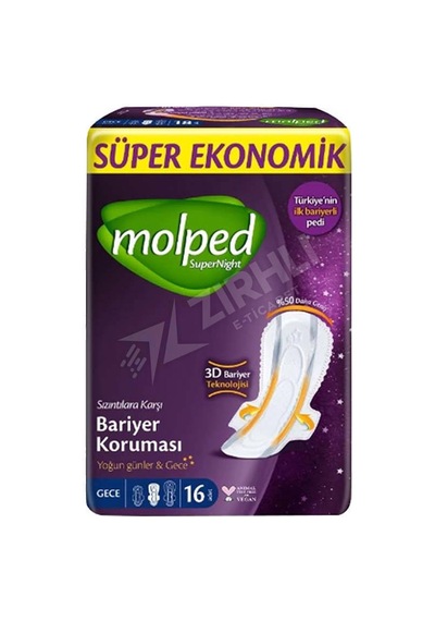 3 Adet Molped Supernight Gece 16lı Süper Ekonomik