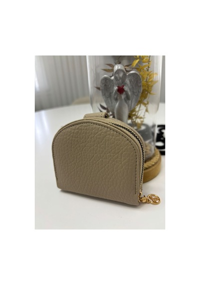 Store Çok Bölmeli Kadın Şık El Çantası Cüzdan Krem