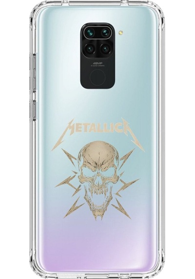 Xiaomi Redmi Note 9 Uyumlu Şeffaf Kılıf Metallica Tasarımlı