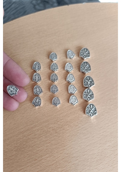 Metal Tesbih Üçgeni - Tesbih Birleştirme Üçgen 10 Adet Gerçek Metal Aparat