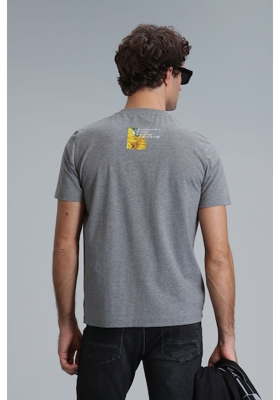 Lufian June Modern Grafik T- Shirt Gri Gri 111020192100150 111020192100150 Gri