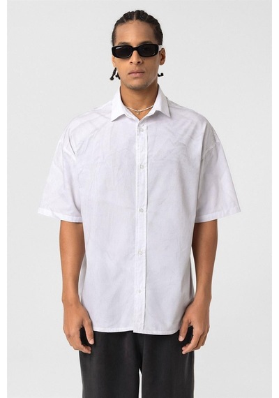 Vamos Oversize Yıkamalı Poplin Gömlek Ekru