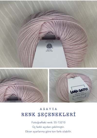 Lana Gatto Super Soft Örgü İpi 6'lı Set 6 X 50 Gr %100 Extrafine Merinos Ss-13210