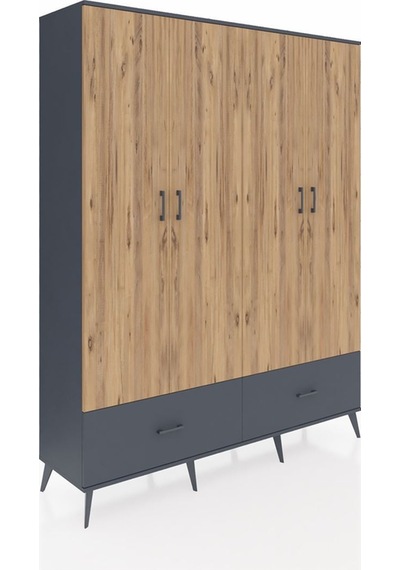 Hyperion Gardrop 6 Raflı 2 Çekmeceli 2 Askılı 176x44x221 Antrasit-çam/antrasit Çam/antrasit Hyperion Gardrop 6 Raflı 2 Çekmeceli 2 Askılı 176x44x221 Antrasit-çam/antrasit Çam/antrasit