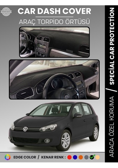 Volkswagen Golf 6 2008-2012 Torpido Örtüsü Ön Göğüs Koruma Tam Uyum Uv Koruma - 233 Stiloto