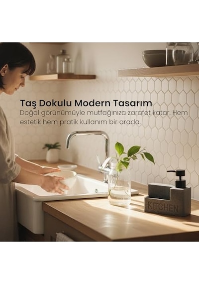 Mermer Desenli Polyresin Sıvı Sabunluk Entegre Sünger Bölmeli Modern, Şık Ve Dayanıklı Mutfak Organizeri Antrasit 000 Açık Krem Mermer Desenli Polyresin Sıvı Sabunluk Entegre Sünger Bölmeli Modern, Şık Ve Dayanıklı Mutfak Organizeri Antrasit 000 Açık Krem