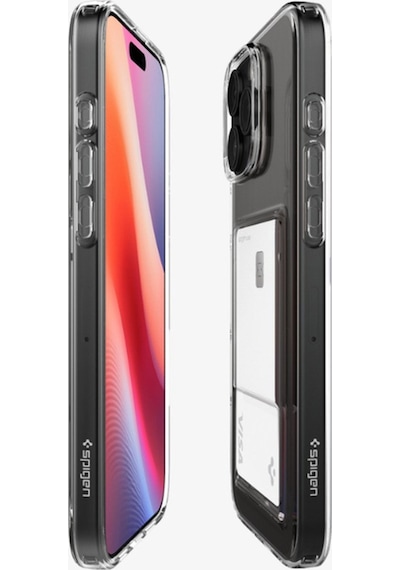 Apple Uyumlu iPhone 16 Pro Kılıf Crystal Slot Kartlıklı Kılıf Crystal Clear - Acs08144