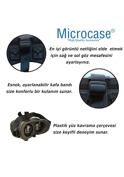 Microcase Vr 3d Sanal Gerçeklik Gözlüğü + Vr Kablosuz Bluetooth Kumanda-al47181