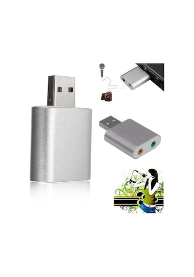 7.1 Mikrofon Destekli 7 Kanal Çift Girişli Harici USB Ses Kartı