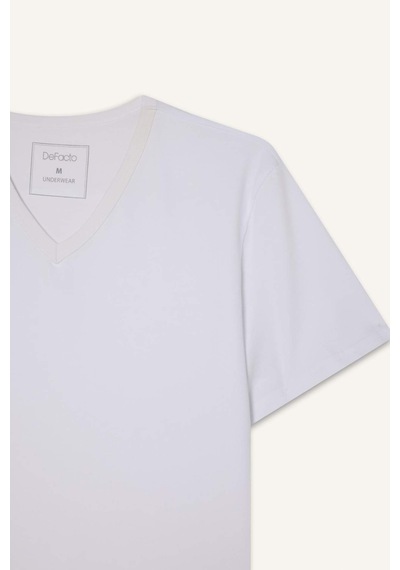 Defacto Slim Fit Dar Kesim V Yaka Üst L4884az25auwt34 Beyaz