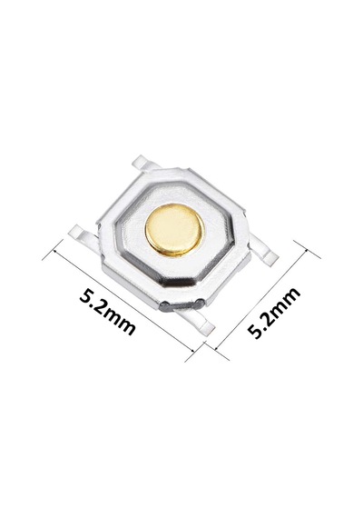 Metal Push Button 5.2X5.2 5Mm Buton Bakır Kafalı Smd Ymt Buton 10 Adet