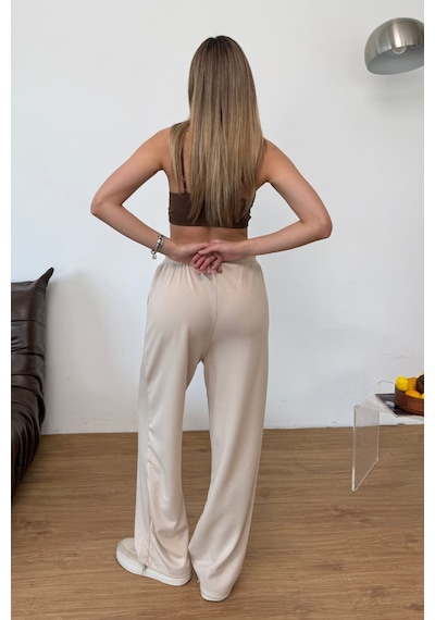 Giysa Kadın Beli Ayarlanabilir Çift Cepli Eşofman Altı Taş - Ms0001418