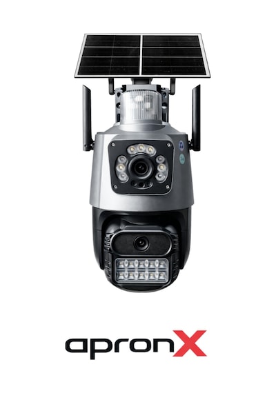 Apx-wsp242 6mp 2.8mm 4g Solar Çift Kamera 19 Led Ptz