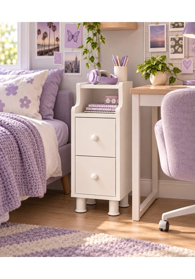 Çok Amaçlı Modern Yan Sehpa Organizer Yatak Odası Komodin 25cm Ahşap Görünümlü Ev Tamamlayıcı Beyaz - Beyaz Çok Amaçlı Modern Yan Sehpa Organizer Yatak Odası Komodin 25cm Ahşap Görünümlü Ev Tamamlayıcı Beyaz - Beyaz