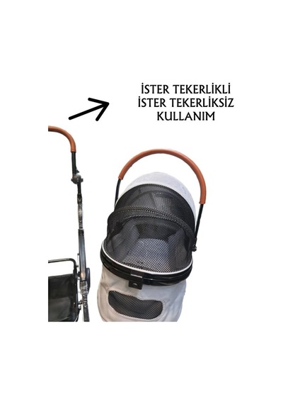 Tommy Evcil Hayvan Arabası 76,5x48x99cm Gri Max 15 Kg