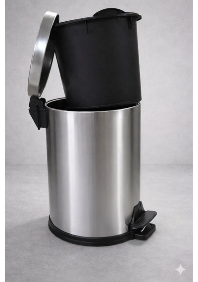 5 Litre Paslanmaz Çelik Pedallı Çöp Kovası