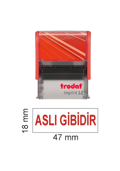 Trodat İmprint 12 "aslı Gibidir Kaşesi" Kırmızı Mürekkep Diğer