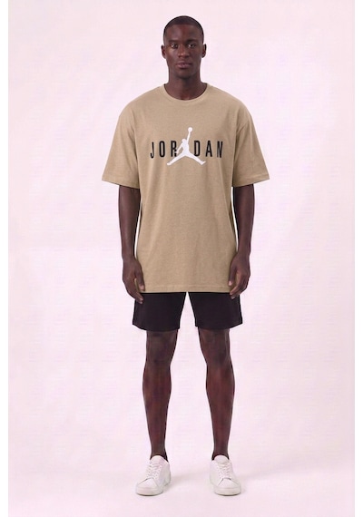 Bad Bear Lixa Air Jordan Orta Logo Krem Oversize Erkek T-shirt 142715 SİYAH
