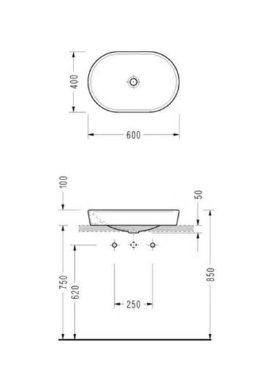 Serel Saphire Slim Tezgan Üstü Lavabo 39,5x59,5 Cm - Sp46dxs110h Diğer