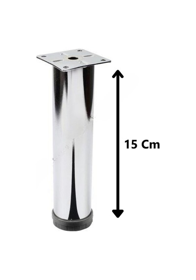 Mobilya Kanepe Baza Koltuk Çekyat Yükseltme Ayağı Tablalı Krom Metal 15 Cm 4 Adet 6395751