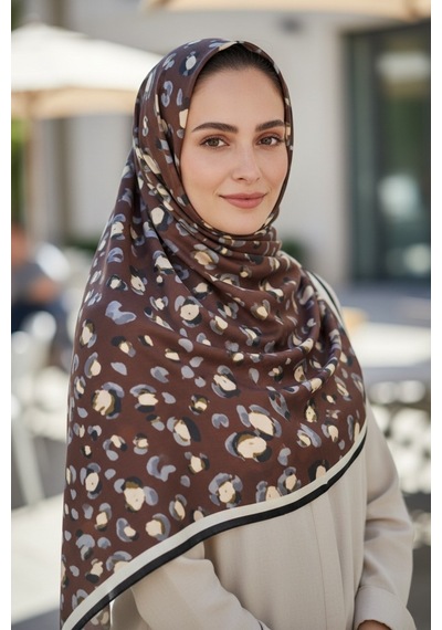 Deserto Fashion %100 Saf İpek Crepe De Chine Eşarp - Özel Tasarım Tok Duruşlu 90x90 Çok Renkli