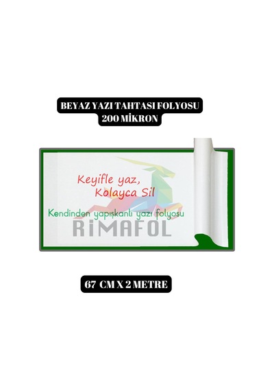 Rimafolrimafol Beyaz Yazı Tahtası Folyosu 67cmx2m 200 Micron Genel