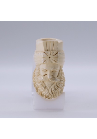 Hint Sih Hükümdarı Maharaja Ranjit Singh Figürlü El Oyması Lületaşı Pipo, Pirinç Bilezik 13,6 Cm