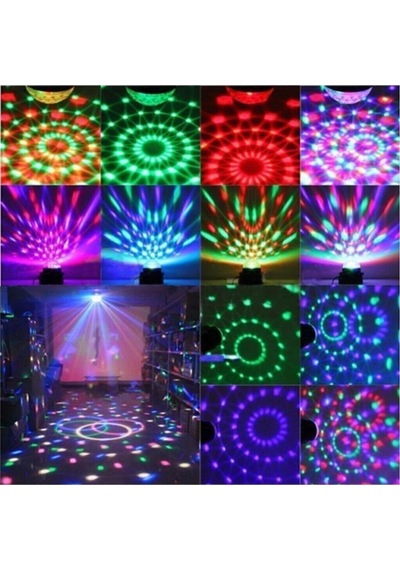 Kumandalı Kristal Led Rgb Disko Topu Açık Mavi