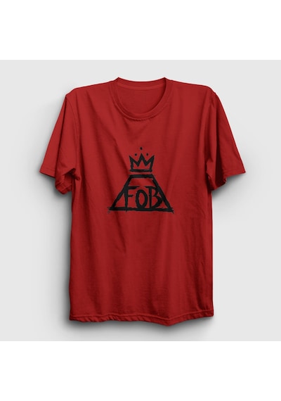 Presmono Unisex Logo Fall Out Boy T-shirt Kırmızı