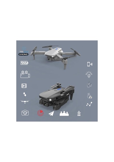 720p Kameralı Drone E88 Katlanabilir Uzaktan Kumandalı App Destekli Quadcopter