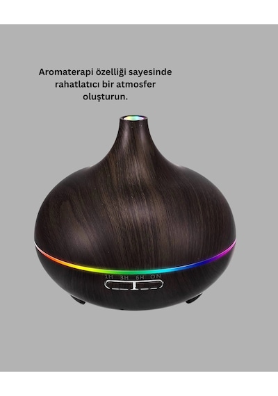 Hubrendy Tekno 550ml Ultrasonik Hava Nemlendirici Ve Aromaterapi Difüzörü