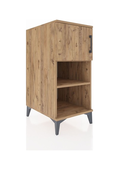 Kronos Komodin 2 Raflı Tek Kapaklı 44x59x96 Çam-çam Çam