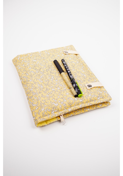 A5 Kitap Kılıfı Kumaş Defter Kılıfı, Çıtçıtlı Organizer Kılıf