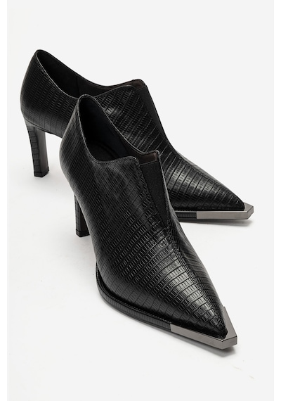Luvi Shoes Vıvana Siyah Çizgili Kadın Topuklu Ayakkabı