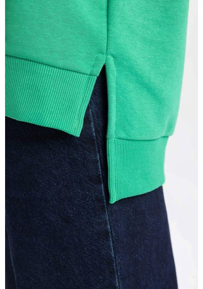 Defacto Oversize Geniş Kalıp Polo Yaka Sweatshirt B7834axnsgn48 Yeşil