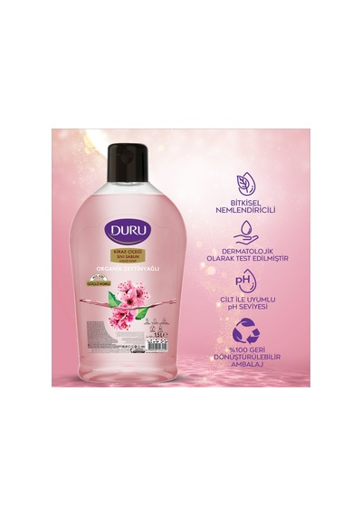Organik Zeytinyağlı Kiraz Çiçeği Sıvı Sabun 1,5 1,5 500ml