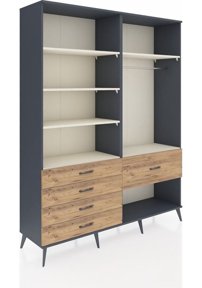 Hyperion Gardrop 6 Raflı 5 Çekmeceli Tek Askılı 176x44x221 Antrasit-aytaşı/çam Aytaşı/çam Hyperion Gardrop 6 Raflı 5 Çekmeceli Tek Askılı 176x44x221 Antrasit-aytaşı/çam Aytaşı/çam