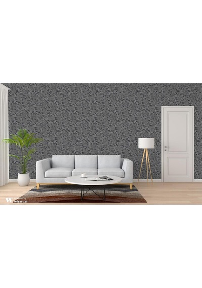 Seven 7812-4 Yaprak Desenli Gri Duvar Kağıdı 16,50 M2